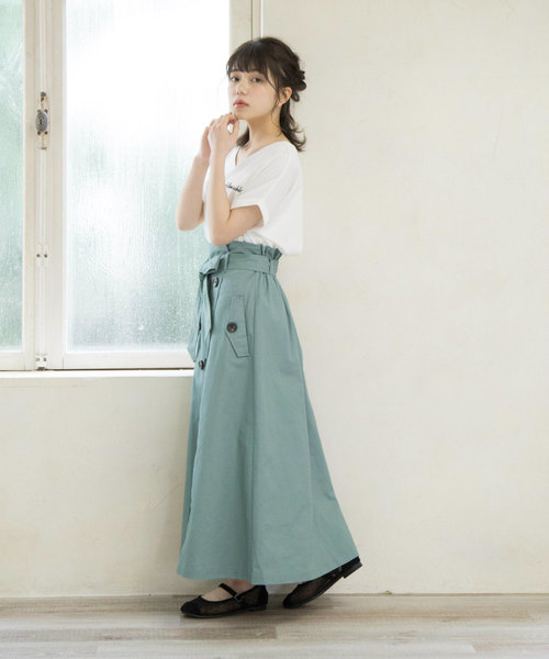 OLIVE des OLIVE（オリーブデオリーブ）の「[WEB限定!] ウエストリボンフレアトレンチスカート（スカート・レディース・ベージュ/ターコイズブルー/ネイビー・FREE）」の17枚目の写真