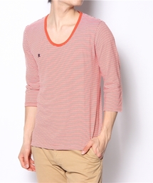 R.NEWBOLD | U NECK CS/BORDER/THREE-QUARTER SLEEVES/135527/∽(Tシャツ/カットソー)