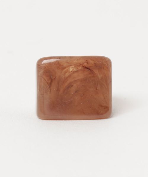 natural couture（ナチュラルクチュール）の「大理石風マーブルリング（リング・レディース・アイボリー/ブラウン/グレー・FREE）」の3枚目の写真