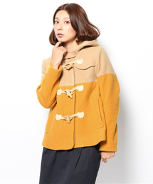 新品✨ フランシュリッペ とっておきミニ ダッフルコート 茶 パール franchelippee（フランシュリッペ）の「配色ショートダッフル