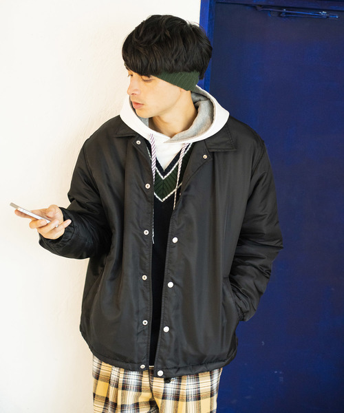 WEGO（ウィゴー）の「WEGO/ボアコーチジャケット（ブルゾン・メンズ・ブラック/カーキ/ワイン・MEDIUM/LARGE）」の22枚目の写真