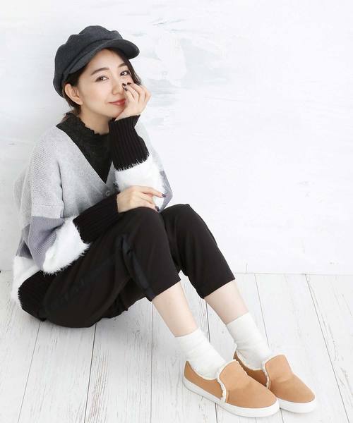 BASE(ベース)の「ボア スリッポン スニーカー(スニーカー・レディース・ブラック/ベージュ/キャメル/レオパード・SMALL/MEDIUM/LARGE/X-LARGE)」の11枚目の写真