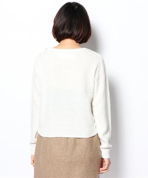 Chico（チコ）の「衿ビジュー付ニット（ニット/セーター・レディース・ブラック/ピンク/グリーン/ホワイト・FREE）」の7枚目の写真