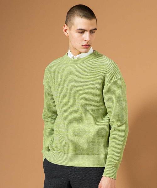 UNITED TOKYO（ユナイテッドトウキョウ）の「ドライタッチアゼニット（ニット/セーター・メンズ・ネイビー/ミント・1/2/3）」の2枚目の写真