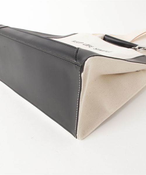 florist（フローリスト）の「【2way】ロゴ配色キャンバスハンドバッグ（トートバッグ・レディース・ブラック/ブラウン/ベージュ・FREE）」の5枚目の写真