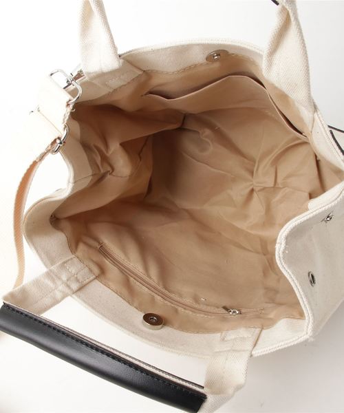 florist（フローリスト）の「【2way】ロゴ配色キャンバスハンドバッグ（トートバッグ・レディース・ブラック/ブラウン/ベージュ・FREE）」の6枚目の写真