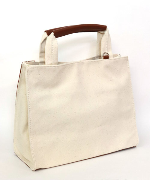 florist（フローリスト）の「【2way】ロゴ配色キャンバスハンドバッグ（トートバッグ・レディース・ブラック/ブラウン/ベージュ・FREE）」の7枚目の写真