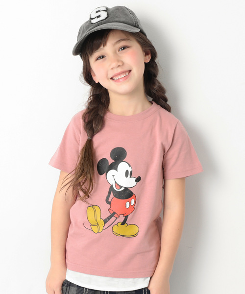 Disney(ディズニー)の「ミッキー柄Tシャツ(Tシャツ/カットソー・キッズ・ベージュ/ピンク系その他/オフホワイト/グリーン系その他/スモークピンク/スミクロ・100cm/110cm/120cm/130cm/140cm/150cm/160cm)」の6枚目の写真
