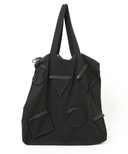 i（アイ）の「○△□ポケットBAG（トートバッグ・レディース・ホワイト/ブラック・ﾌﾘ-）」の2枚目の写真