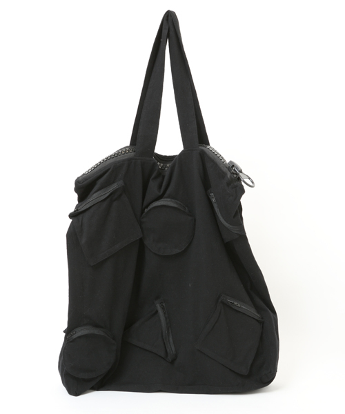 i（アイ）の「○△□ポケットBAG（トートバッグ・レディース・ホワイト/ブラック・ﾌﾘ-）」の3枚目の写真