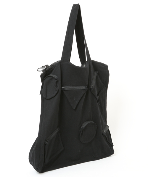 i（アイ）の「○△□ポケットBAG（トートバッグ・レディース・ホワイト/ブラック・ﾌﾘ-）」の4枚目の写真