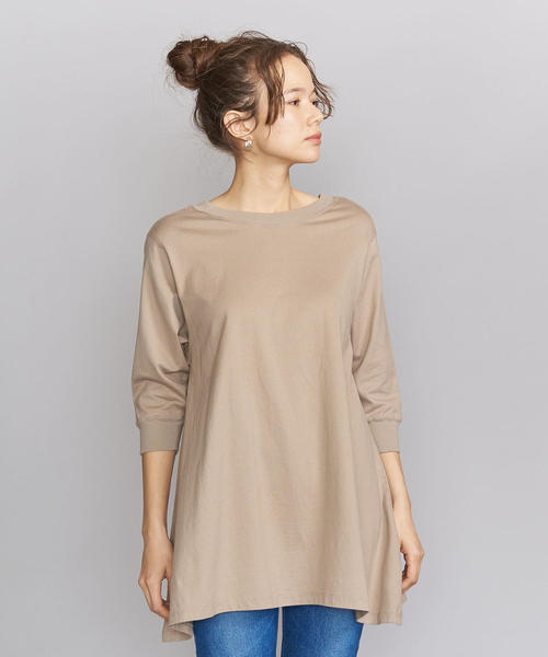 BEAUTY&YOUTH UNITED ARROWS（ビューティーアンドユースユナイテッドアローズ）の「BY コットン天竺Aラインプルオーバー о（Tシャツ/カットソー・レディース・ブラック/ベージュ/ホワイト・FREE）」の5枚目の写真