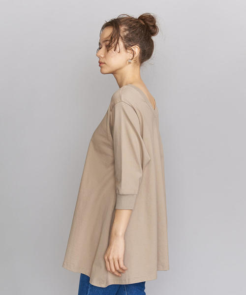 BEAUTY&YOUTH UNITED ARROWS（ビューティーアンドユースユナイテッドアローズ）の「BY コットン天竺Aラインプルオーバー о（Tシャツ/カットソー・レディース・ブラック/ベージュ/ホワイト・FREE）」の6枚目の写真