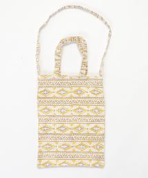 JABURO（ジャブロー）の「【JABURO】ブロックプリント総柄 キャンバストートバッグ（トートバッグ）」