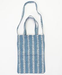 JABURO（ジャブロー）の「【JABURO】ブロックプリント総柄 キャンバストートバッグ（トートバッグ）」