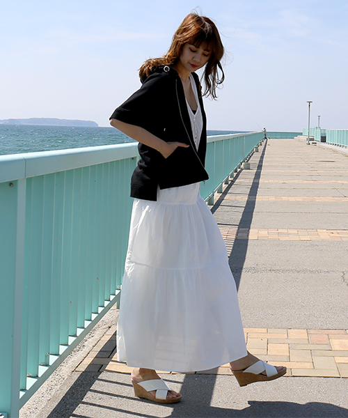 libelle more（リベル モア）の「半袖パーカー（パーカー・レディース・ブラック/ベージュ/オフホワイト/カーキ/モカ・FREE）」の8枚目の写真