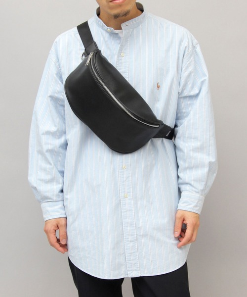 セール】フェイクレザー 大きめサイズ ウエストポーチ（ボディバッグ