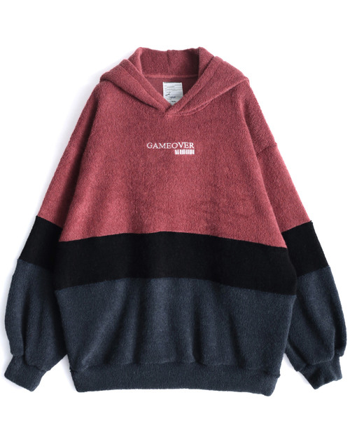 SHAREEF(シャリーフ)の「SHAGGY PILE SWICHING HOODIE(パーカー・メンズ・ブラック/ネイビー/レッド/チャコールグレー/モカ・2/1/3)」の7枚目の写真