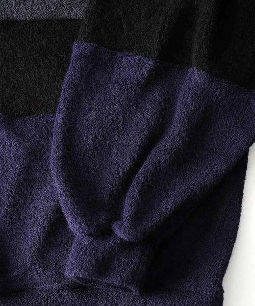 SHAREEF(シャリーフ)の「SHAGGY PILE SWICHING HOODIE(パーカー・メンズ・ブラック/ネイビー/レッド/チャコールグレー/モカ・2/1/3)」の14枚目の写真