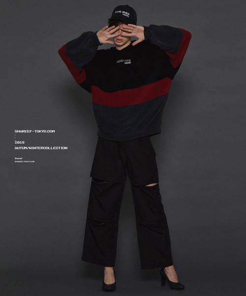 SHAREEF(シャリーフ)の「SHAGGY PILE SWICHING HOODIE(パーカー・メンズ・ブラック/ネイビー/レッド/チャコールグレー/モカ・2/1/3)」の22枚目の写真