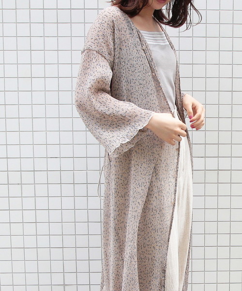 セール ヨウリュウ風フラワープリントガウン カーディガン Rope