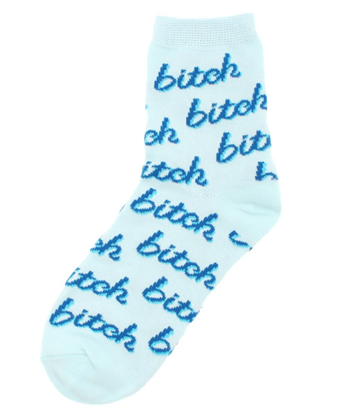 WEGO（ウィゴー）の「WEGO/bitchソックス（ソックス/靴下・レディース・ホワイト/サックスブルー/ピンク・FREE）」の3枚目の写真