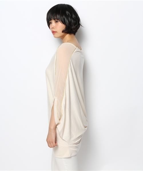 OUTLET(アウトレット)の「【Discoat】別地配色変形チュニック(Tシャツ/カットソー・レディース・アイボリー・FREE)」の3枚目の写真