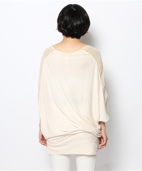 OUTLET(アウトレット)の「【Discoat】別地配色変形チュニック(Tシャツ/カットソー・レディース・アイボリー・FREE)」の4枚目の写真