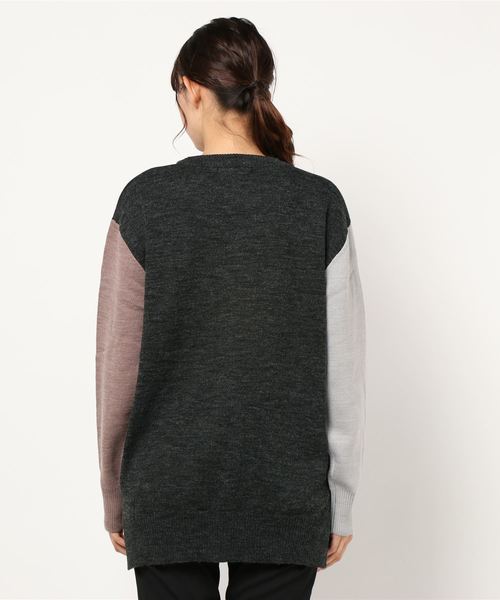 Bling Leads（ブリングリーズ）の「/Bling Leads/Ｗフェイスクルーネックニット（ニット/セーター・レディース・ブラック/ベージュ/グレー/アイボリー/マルチ/モカ・MEDIUM/LARGE/X-LARGE）」の8枚目の写真