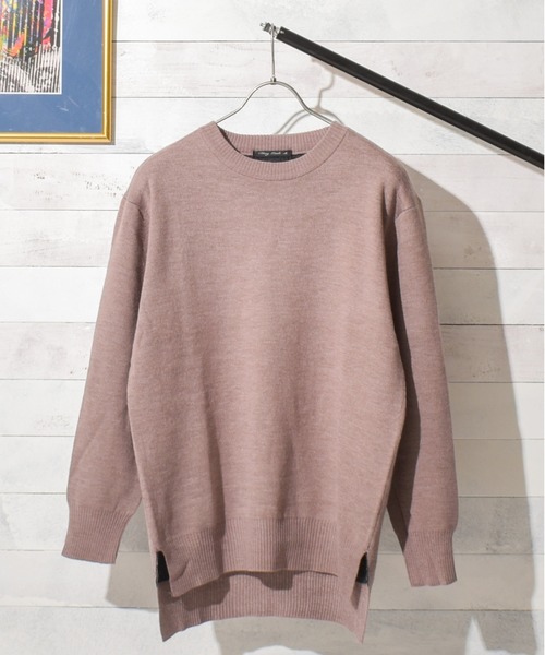 Bling Leads（ブリングリーズ）の「/Bling Leads/Ｗフェイスクルーネックニット（ニット/セーター・レディース・ブラック/ベージュ/グレー/アイボリー/マルチ/モカ・MEDIUM/LARGE/X-LARGE）」の4枚目の写真