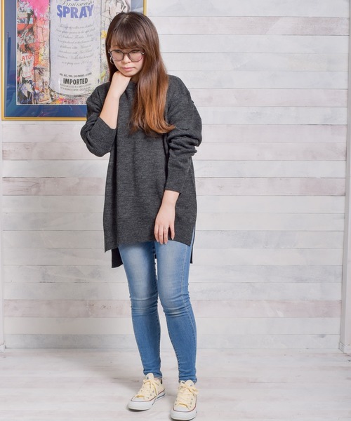 Bling Leads（ブリングリーズ）の「/Bling Leads/Ｗフェイスクルーネックニット（ニット/セーター・レディース・ブラック/ベージュ/グレー/アイボリー/マルチ/モカ・MEDIUM/LARGE/X-LARGE）」の14枚目の写真