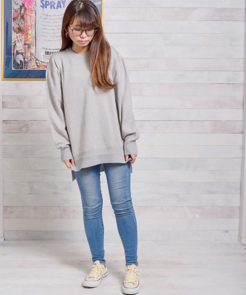 Bling Leads（ブリングリーズ）の「/Bling Leads/Ｗフェイスクルーネックニット（ニット/セーター・レディース・ブラック/ベージュ/グレー/アイボリー/マルチ/モカ・MEDIUM/LARGE/X-LARGE）」の20枚目の写真