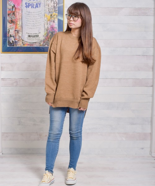 Bling Leads（ブリングリーズ）の「/Bling Leads/Ｗフェイスクルーネックニット（ニット/セーター・レディース・ブラック/ベージュ/グレー/アイボリー/マルチ/モカ・MEDIUM/LARGE/X-LARGE）」の16枚目の写真