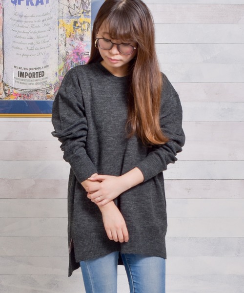 Bling Leads（ブリングリーズ）の「/Bling Leads/Ｗフェイスクルーネックニット（ニット/セーター・レディース・ブラック/ベージュ/グレー/アイボリー/マルチ/モカ・MEDIUM/LARGE/X-LARGE）」の15枚目の写真