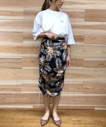 SUPERTHANKS | ギャザー２WAYスカート(ヒョウ柄、花柄、ボタニカル、無地）(スカート)