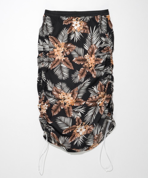 SUPERTHANKS（スーパーサンクス）の「ギャザー２WAYスカート(ヒョウ柄、花柄、ボタニカル、無地）（スカート・レディース・ブラック/モカ/レオパード/その他・SMALL/MEDIUM）」の5枚目の写真