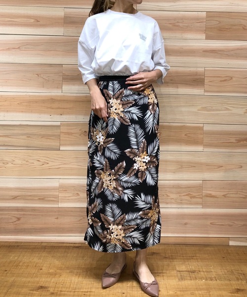 SUPERTHANKS（スーパーサンクス）の「ギャザー２WAYスカート(ヒョウ柄、花柄、ボタニカル、無地）（スカート・レディース・ブラック/モカ/レオパード/その他・SMALL/MEDIUM）」の6枚目の写真