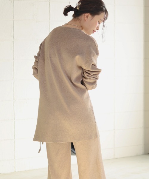 Bou Jeloud（ブージュルード）の「サイドリボンニットセットアップ（セットアップ・レディース・ブラック/ベージュ/オフホワイト・FREE）」の7枚目の写真