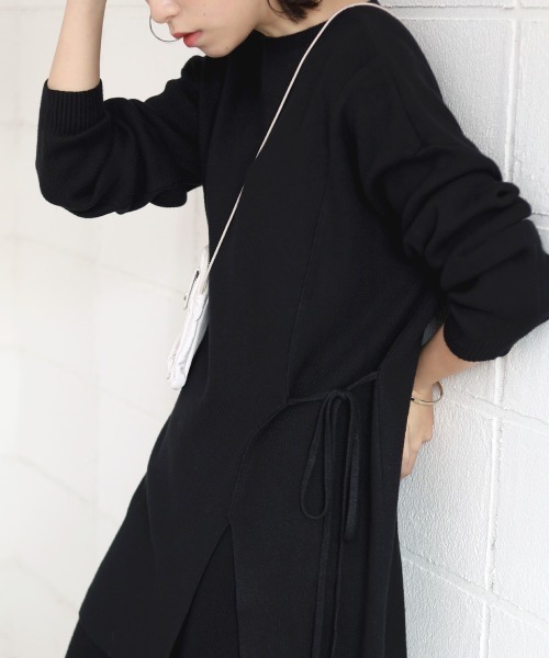 Bou Jeloud（ブージュルード）の「サイドリボンニットセットアップ（セットアップ・レディース・ブラック/ベージュ/オフホワイト・FREE）」の9枚目の写真