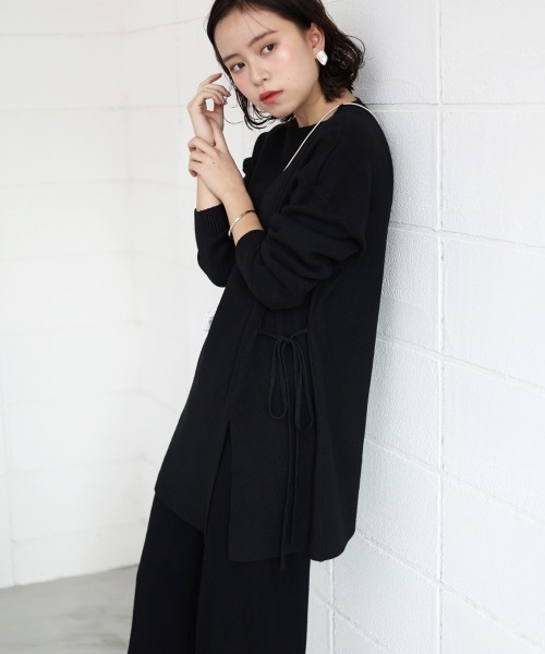 Bou Jeloud（ブージュルード）の「サイドリボンニットセットアップ（セットアップ・レディース・ブラック/ベージュ/オフホワイト・FREE）」の11枚目の写真