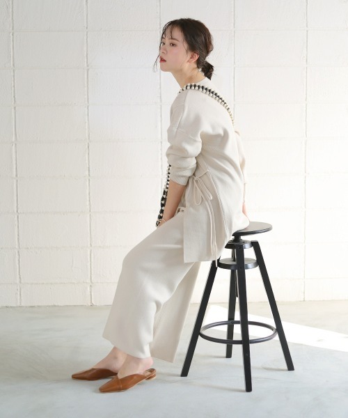 Bou Jeloud（ブージュルード）の「サイドリボンニットセットアップ（セットアップ・レディース・ブラック/ベージュ/オフホワイト・FREE）」の12枚目の写真