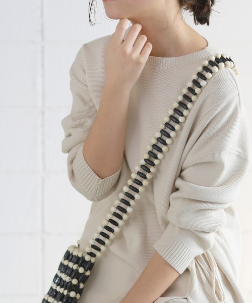 Bou Jeloud（ブージュルード）の「サイドリボンニットセットアップ（セットアップ・レディース・ブラック/ベージュ/オフホワイト・FREE）」の13枚目の写真