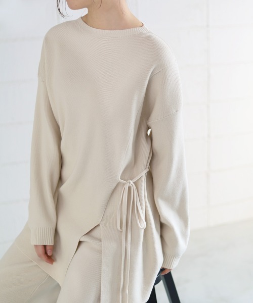 Bou Jeloud（ブージュルード）の「サイドリボンニットセットアップ（セットアップ・レディース・ブラック/ベージュ/オフホワイト・FREE）」の17枚目の写真