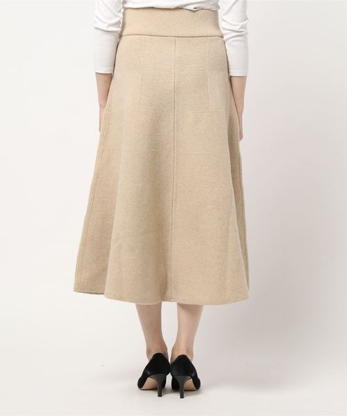 WRAPINKNOT（ラッピンノット）の「【WRAPINKNOT(ラッピンノット)】《STUDIOUS別注》カシミア混ニットフレアスカート（スカート・レディース・ベージュ/カーキ/ブラック/ライトベージュ・1/0）」の7枚目の写真