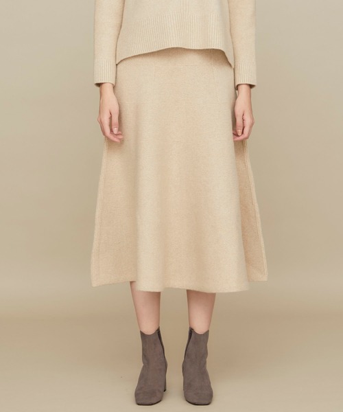 WRAPINKNOT（ラッピンノット）の「【WRAPINKNOT(ラッピンノット)】《STUDIOUS別注》カシミア混ニットフレアスカート（スカート・レディース・ベージュ/カーキ/ブラック/ライトベージュ・1/0）」の11枚目の写真