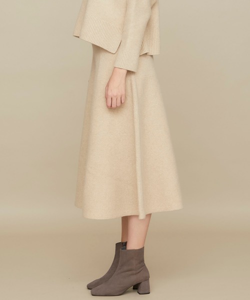 WRAPINKNOT（ラッピンノット）の「【WRAPINKNOT(ラッピンノット)】《STUDIOUS別注》カシミア混ニットフレアスカート（スカート・レディース・ベージュ/カーキ/ブラック/ライトベージュ・1/0）」の15枚目の写真