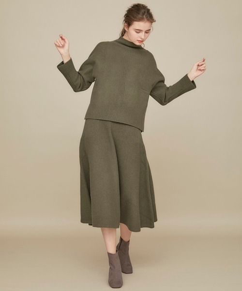 WRAPINKNOT（ラッピンノット）の「【WRAPINKNOT(ラッピンノット)】《STUDIOUS別注》カシミア混ニットフレアスカート（スカート・レディース・ベージュ/カーキ/ブラック/ライトベージュ・1/0）」の14枚目の写真