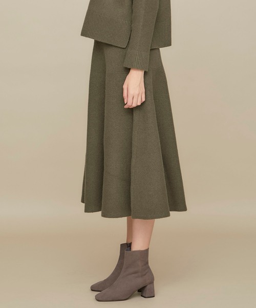 WRAPINKNOT（ラッピンノット）の「【WRAPINKNOT(ラッピンノット)】《STUDIOUS別注》カシミア混ニットフレアスカート（スカート・レディース・ベージュ/カーキ/ブラック/ライトベージュ・1/0）」の13枚目の写真