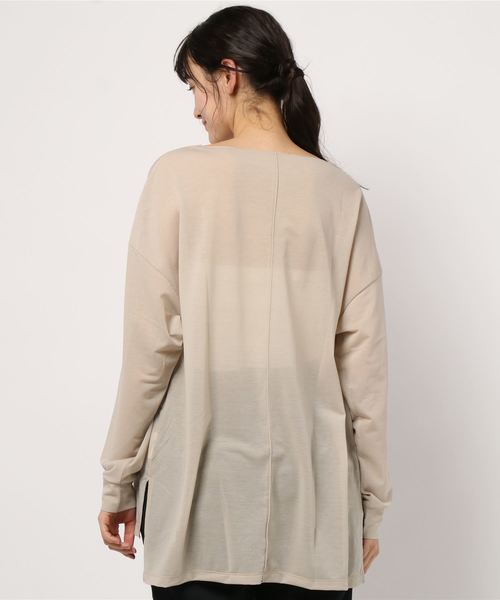 DouDou(ドゥドゥ)の「【WEB限定】メローシアーT(Tシャツ/カットソー・レディース・ベージュ/オフホワイト/ブルー・FREE)」の5枚目の写真