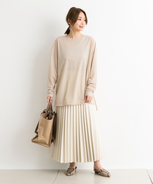 DouDou(ドゥドゥ)の「【WEB限定】メローシアーT(Tシャツ/カットソー・レディース・ベージュ/オフホワイト/ブルー・FREE)」の10枚目の写真